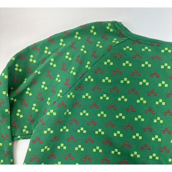 Nickelodeon TMNJ Cowabunga Christmas Sweatshirt Crewneck Pullover Green Womens L - Picture 10 of 10